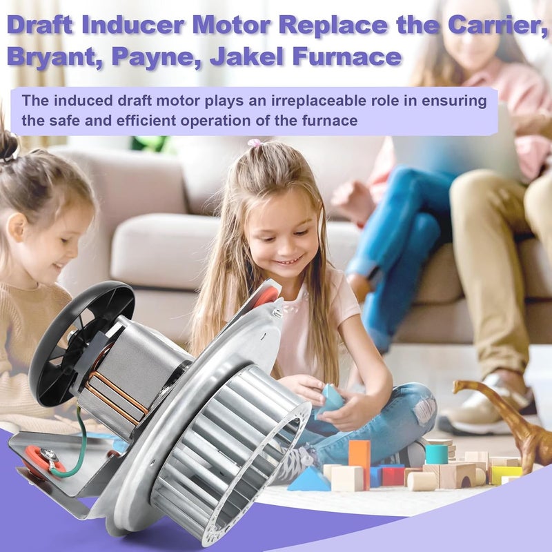 Aibabcue Furnace Draft Inducer Motor Assembly for Carrier, Bryant, Payne, Jakel Furnace 318984-753 HC21ZE117 HC21ZE114A LA11AA005 Inducer Motor Blower Wheel with Mounting Bracket Kit Replacement Parts - Image 5
